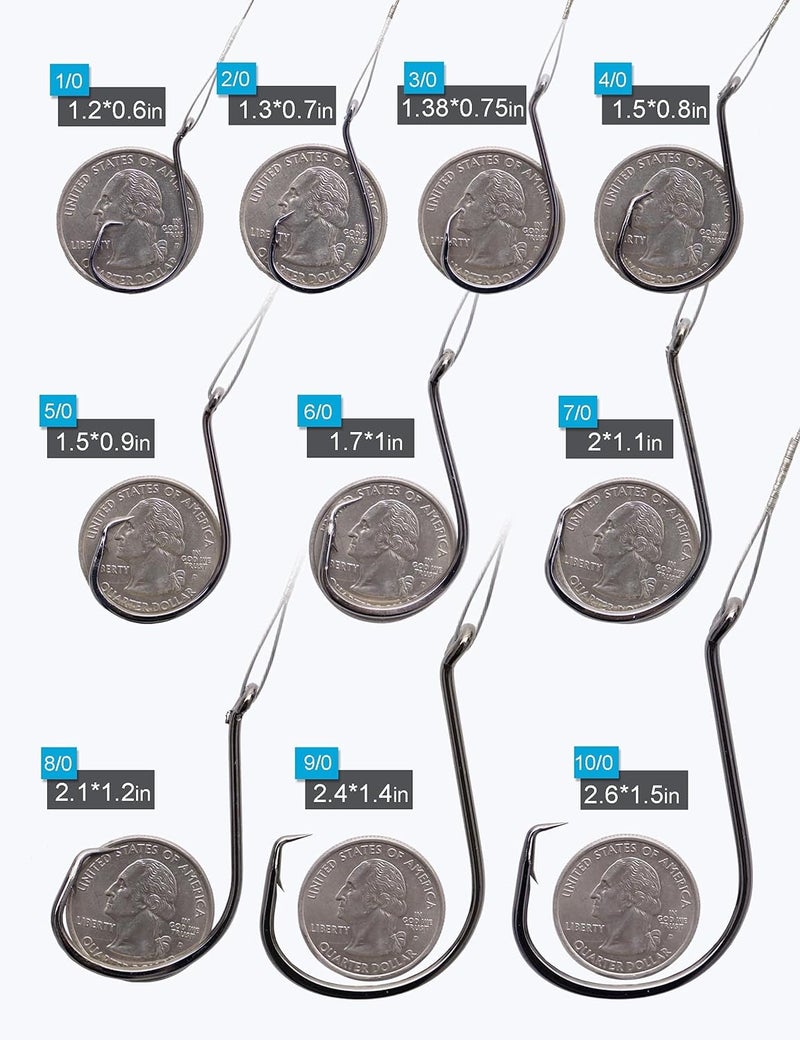 Beoccudo Circle Hooks Rigs Saltwater Steel Leader Wire, 25pcs Heavy Duty Circle Hook with Leader Wire Bass Catfish Fishing Lure Rig - Image 2